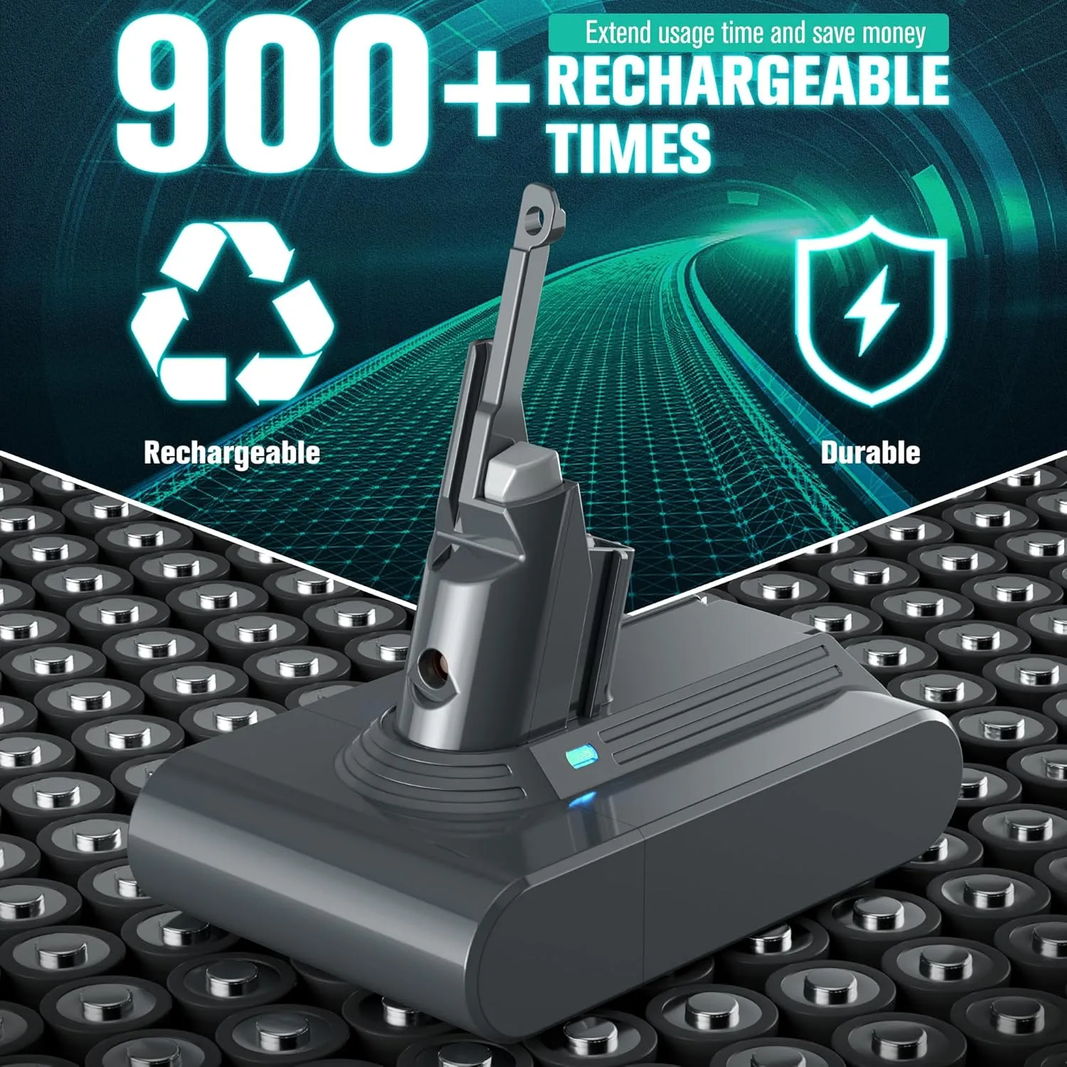 EGR Advanced 6000mAh V7 Animal Battery Replacement Compatible with Dyson SV11 V7 Motorhead V7 Animal V7 Trigger V7 HEPA V7 Car Boat V7 Absolute Handheld Vacuum Cleaners (Not Fit V6, V8, V10)