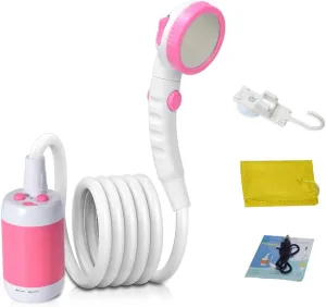 Ejoyous Portable Camping Shower, Outdoor Electric Shower with Rechargeable Handheld Showhead, Portable Shower for Hiking Pet Cleaning Watering and Beach Washing