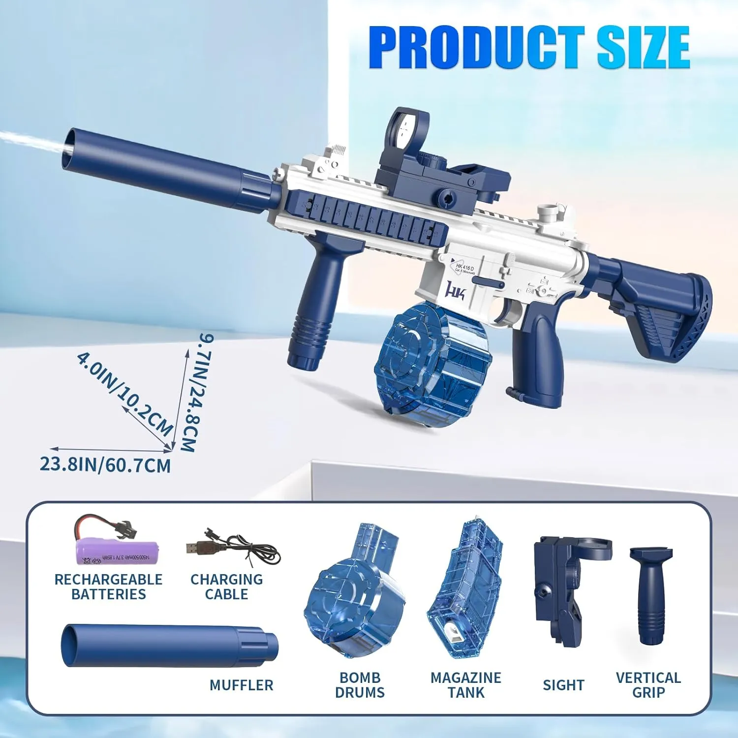 Electric Water Gun, Water Guns for Adults Kids, Up to 25 FT Long Range, Large Capacity Automatic Water Gun, Toys for Pool, Beach