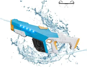 Electric Water Gun with Light,Auto Suction Squirt Guns for Adults&Kids,300  Continuous Ammos Powerful Water Pistol Up to 26FT Range