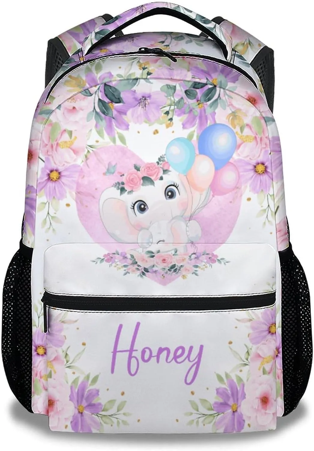 Elephant Backpacks for Girls - 16 Inch Cute Backpack for School - Purple, Large Capacity, Durable, Lightweight Bookbag for Kids Travel