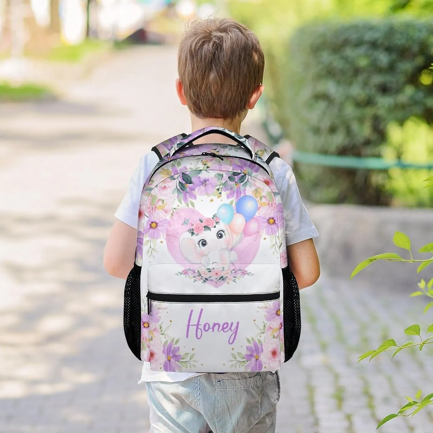 Elephant Backpacks for Girls - 16 Inch Cute Backpack for School - Purple, Large Capacity, Durable, Lightweight Bookbag for Kids Travel