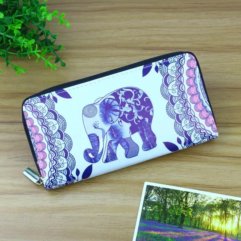 Elephant Purses Wallets Long Clutch Wallets