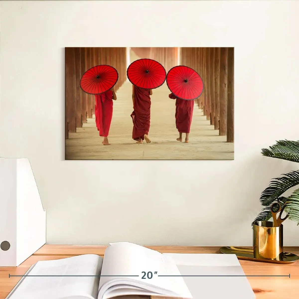 Elephant Stock - Mandalay Burma Monks Wall Art - Horizontal Canvas Wall Art - Living Room Wall Decor - Photography People Canvas Art - Beige And Brown Decor - 12" x 8"