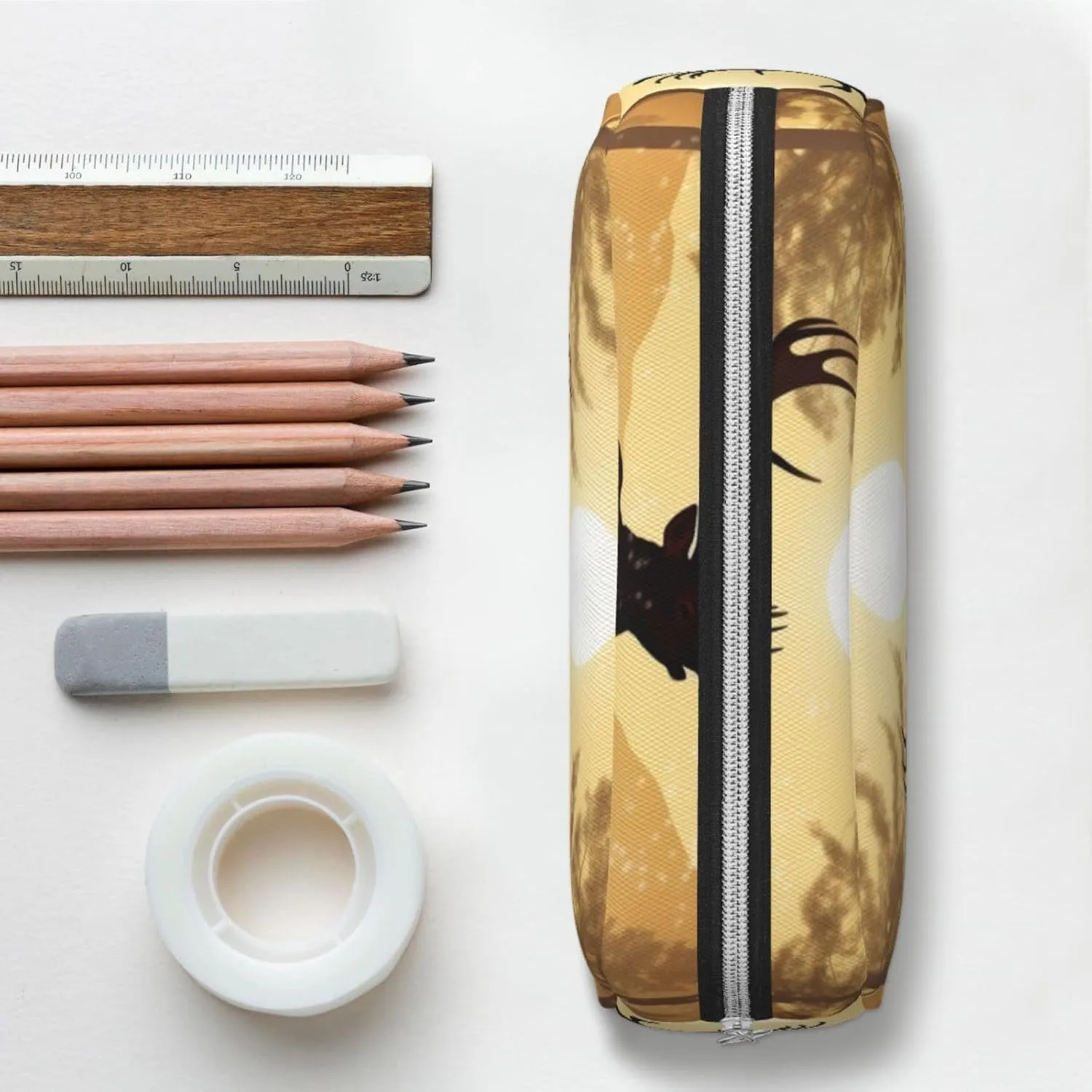 Elk Artwork Makeup Bag for Women Men Travel Toiletry Bag Aesthetic Purse Pouch Large Pencil Case