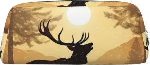 Elk Artwork Makeup Bag for Women Men Travel Toiletry Bag Aesthetic Purse Pouch Large Pencil Case