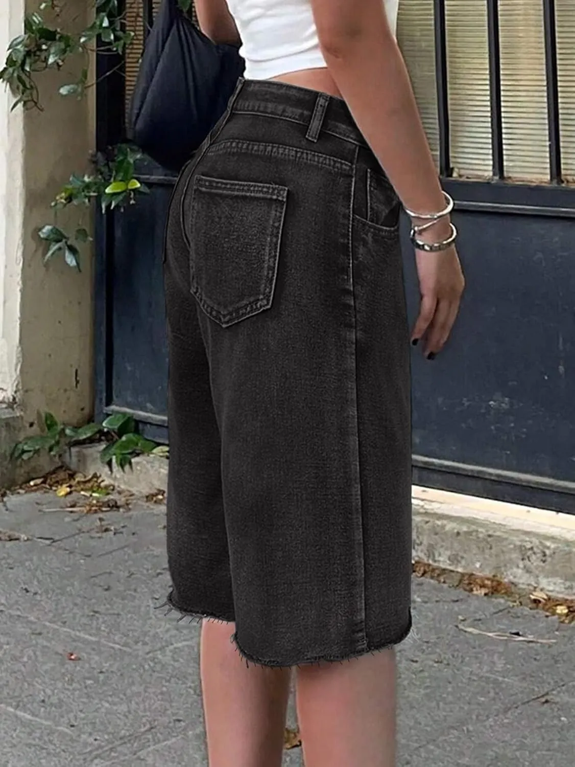 EMMIOL Women Jorts Baggy Jeans Jorts Outfits Mid-Low Waisted Denim Y2K Shorts Summer Hot Short Pants Streetwear