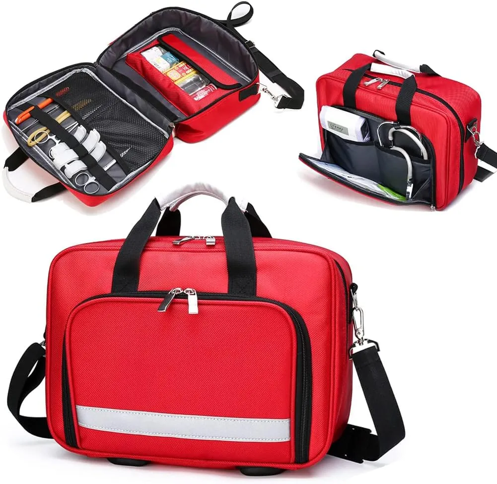 Empty First Aid Bag Portable Shoulder Medical Bag Outdoor Emergency Survival Kit Camping Medical Bag（Drugs not Included