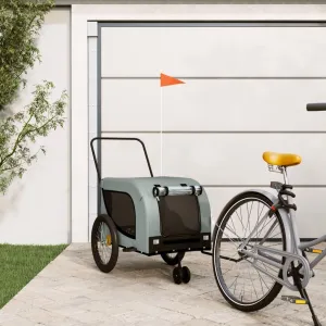 Enhance Pet Outings with Durable Bike Trailer, Spacious Cabin, Safe Design for Small Pets, Black and Gray