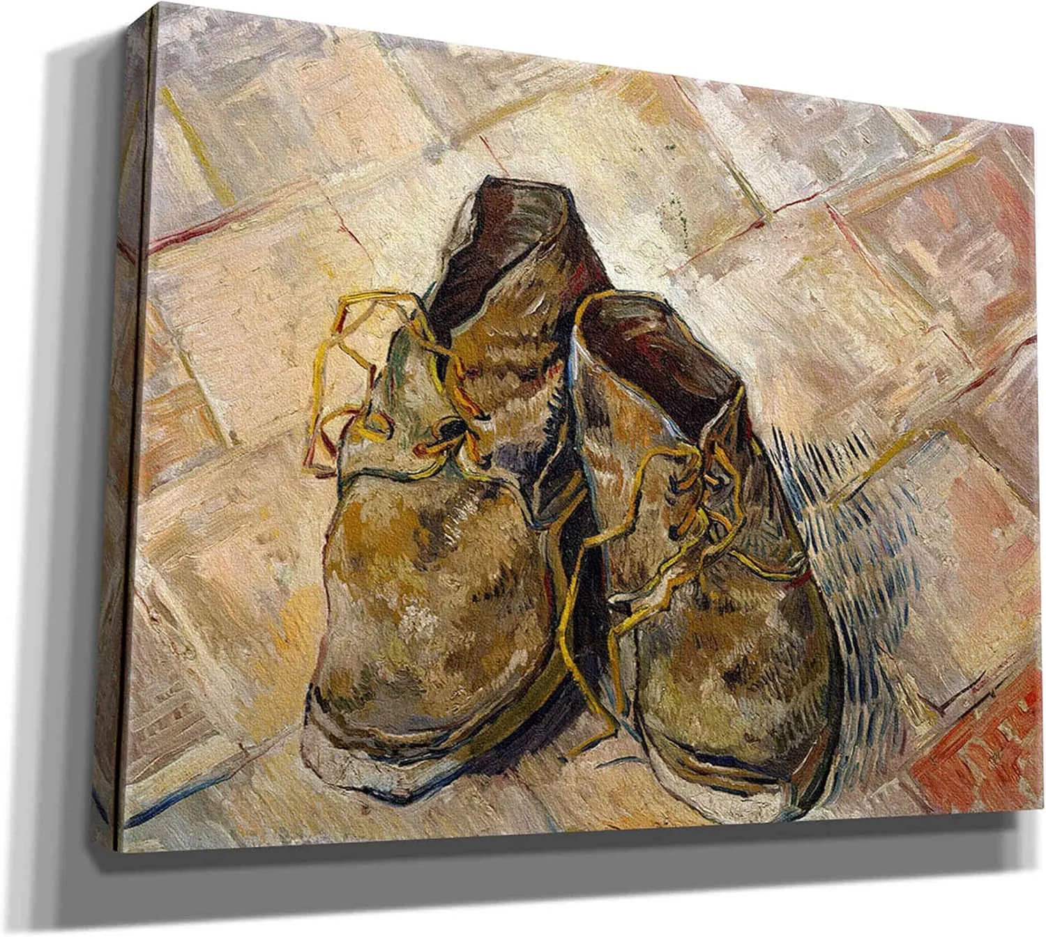 Epic Graffiti 'Shoes' by Vincent Van Gogh, Giclee Canvas Wall Art, 54"x40"