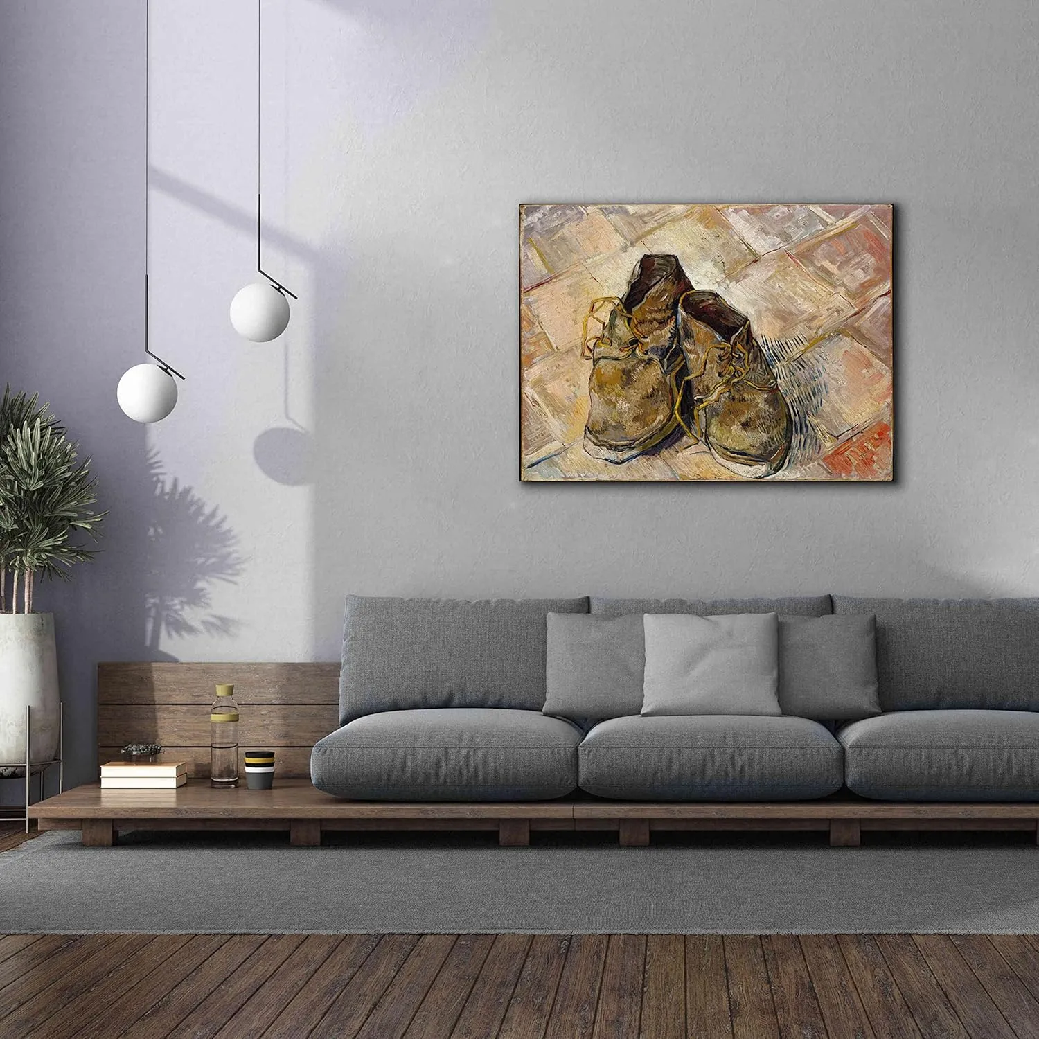 Epic Graffiti 'Shoes' by Vincent Van Gogh, Giclee Canvas Wall Art, 54"x40"