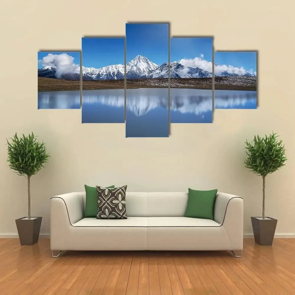 ERGO PLUS Plateau Lakes Snow Mountains Art Paintings Stretched Paintings Ready to Hang for Home Decorations for Living Room Wall Decor Gallery wrapped Poster and Print (60x31in)