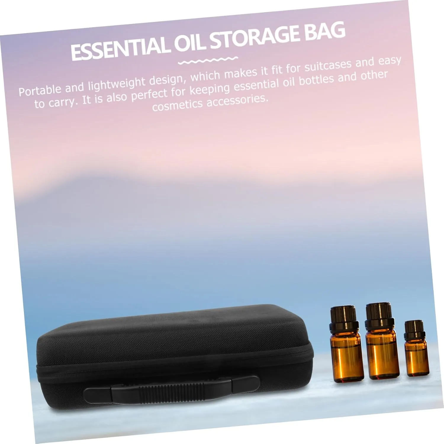 Essential Oil Travel Case Bottle Holder Zipper Soft Dividers Portable Lightweight Storage Bag