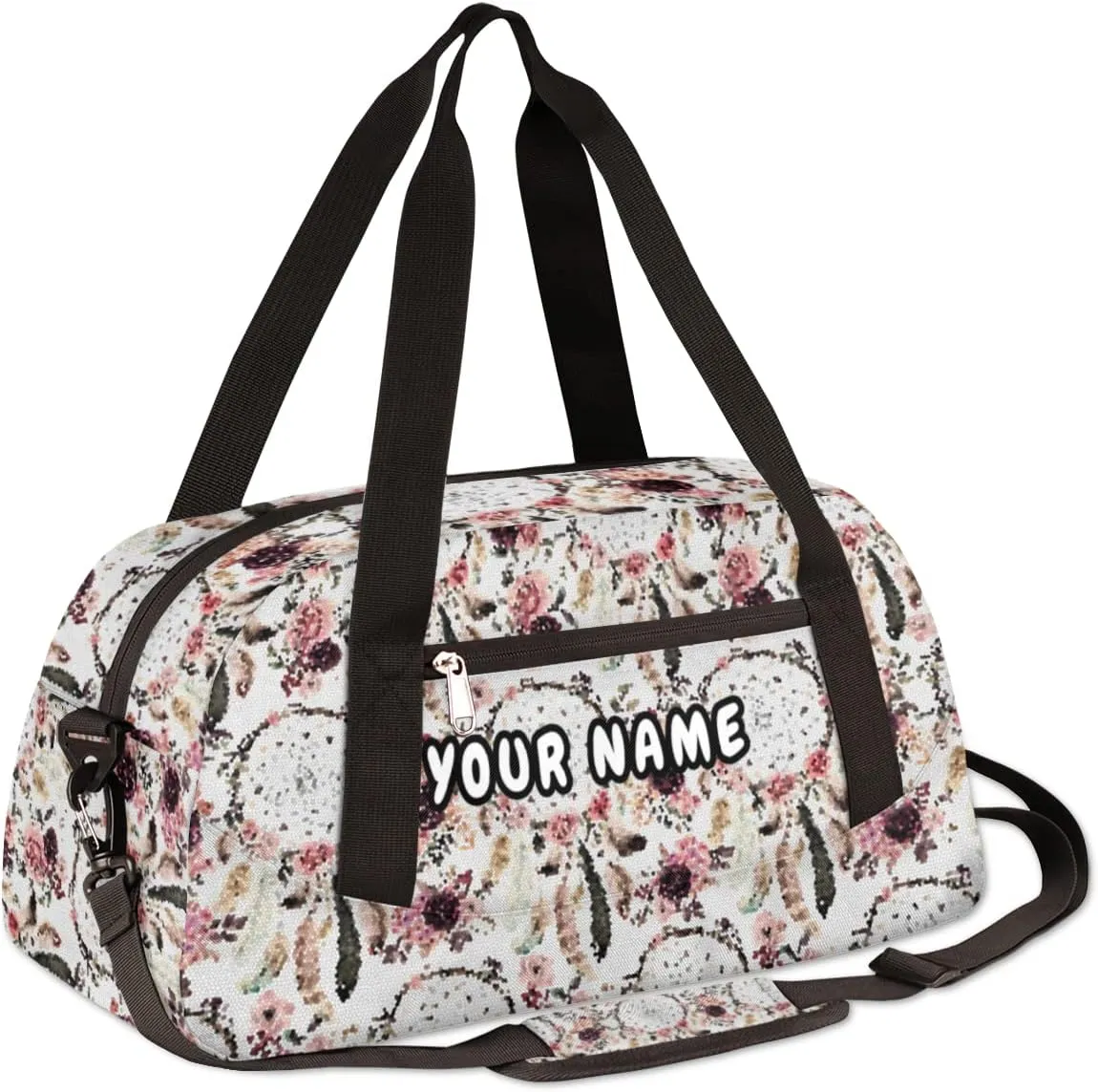 Ethnic Boho Dreamcatchers Personalized Kids Duffel Bag for Girls Boys, Dreamcatchers Debris Custom Dance Bag Overnight Small Duffel Bag Carry On Sports Travel Bag for School Practice Gymnastics Ballet