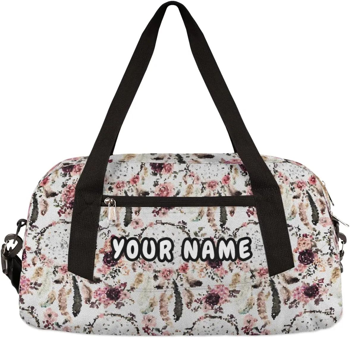 Ethnic Boho Dreamcatchers Personalized Kids Duffel Bag for Girls Boys, Dreamcatchers Debris Custom Dance Bag Overnight Small Duffel Bag Carry On Sports Travel Bag for School Practice Gymnastics Ballet