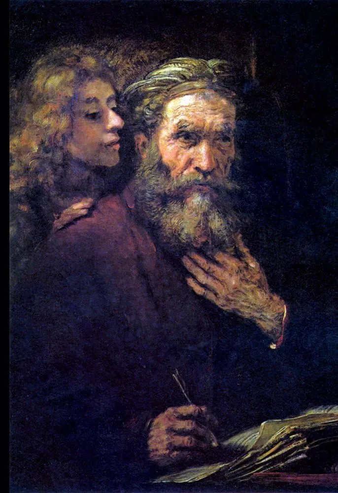 Evangelist Mathew and The Angel 24" x 36" Gallery Wrapped Canvas Wall Art