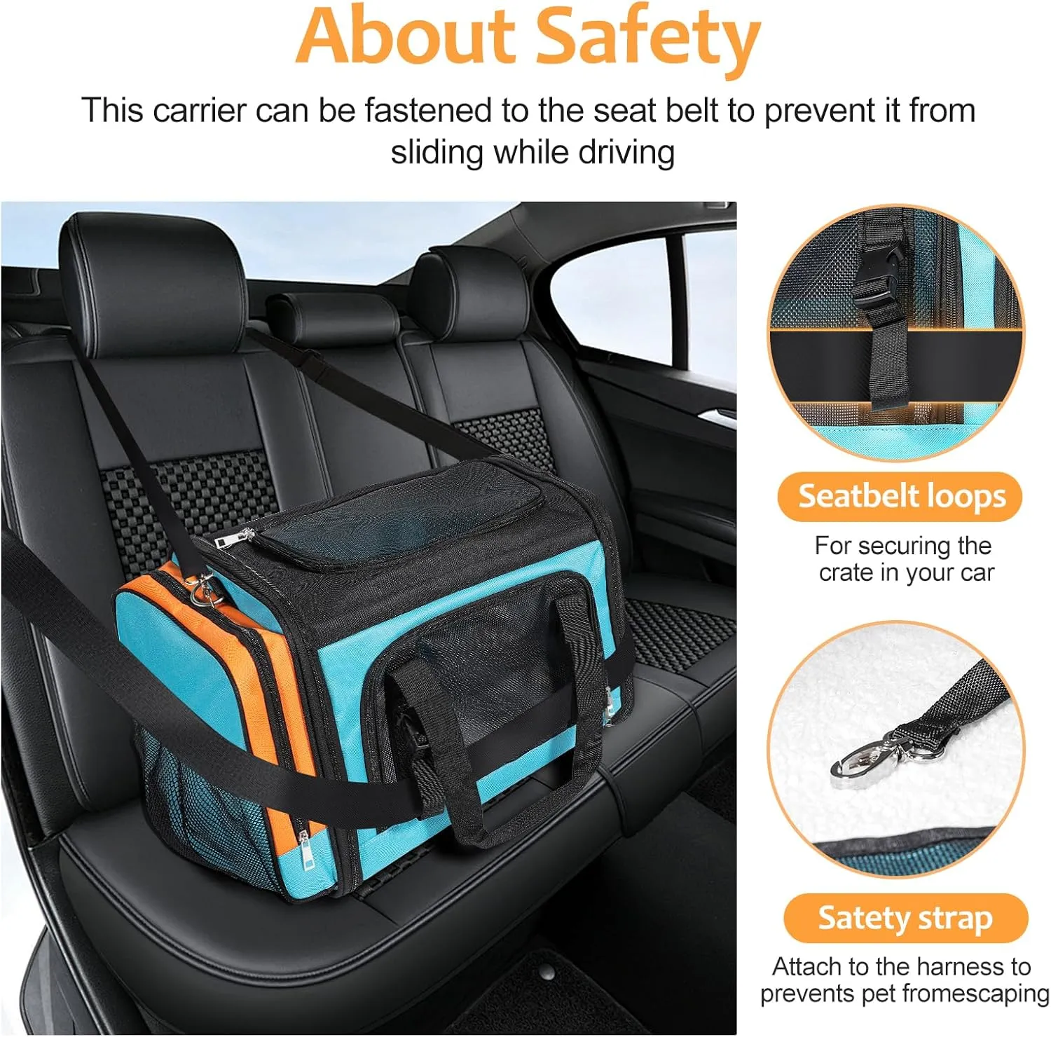 Extra Large Cat Carrier for 2 Cats, Pet Carrier, Dog Carrier for Small Dogs, Cat Carrier Soft, Collapsible Large Pet Carrier for Traveling Indoor and Outdoor Uses - Blue 24"x16"x16"