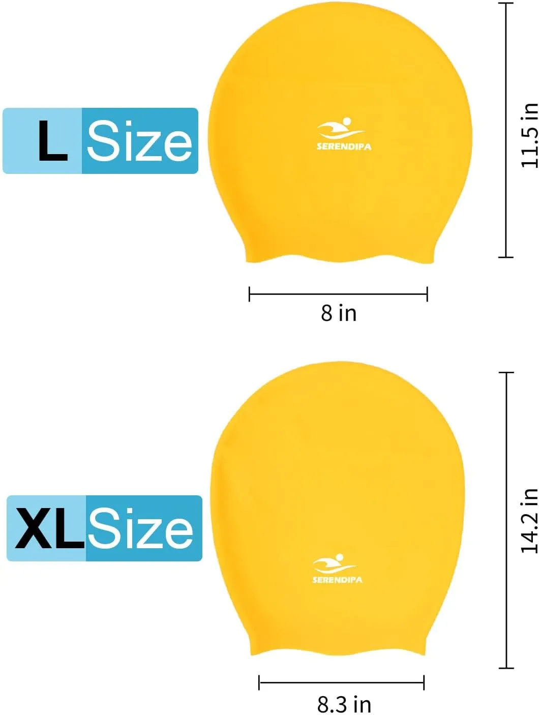 Extra Large Swim Cap for Long Hair, Dreadlocks, Weaves, Hair Extensions, Braids, Curls & Afros - Waterproof Silicone Swimming Cap for Women & Men, Comfortable for Pool, Beach & Training