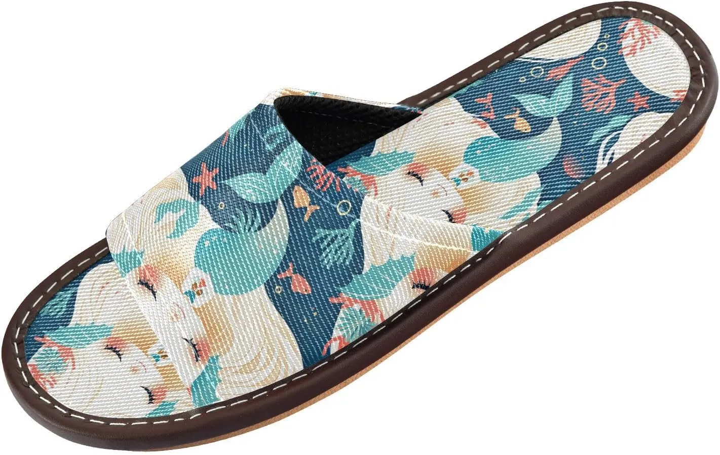 Fairy-tale Mermaids Mens Spa Shower Slippers Summer Dorm Home Slides for Home Outdoor Outdoor