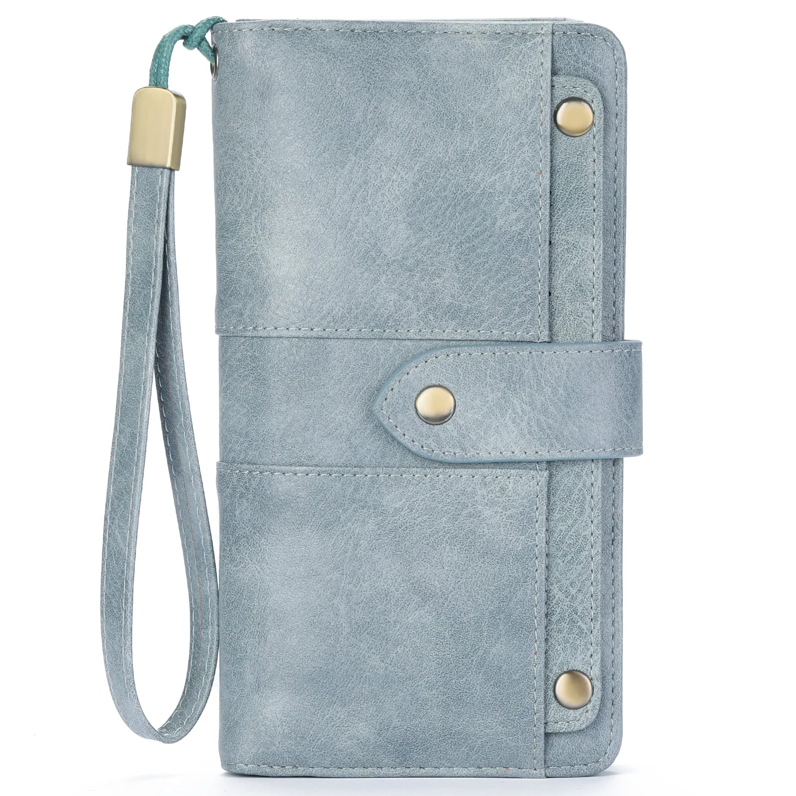FALAN MULE Women Genuine Leather Wallet Large Capacity Bifold RFID Blocking Card Holder with Zipper Coin Pocket