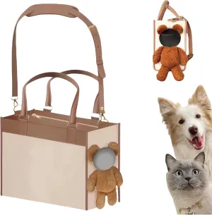 Fashionable Small Dog Bag Carrier PU Leather Dog Purse Convenient Pet Tote for Small and Medium Sized Dogs and Cats Puppy Bag Stylish Pet Handbag for Going Out and Travel (Medium)