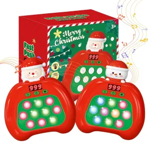Fast Push Pop Fidget Toys for Kids, Handheld Puzzle Game with LED Screen & Multiplayer Mode, Sensory Toys for 3-12 Year Old Girls Boys, Fun Battle Gifts for Friends（Christmas）