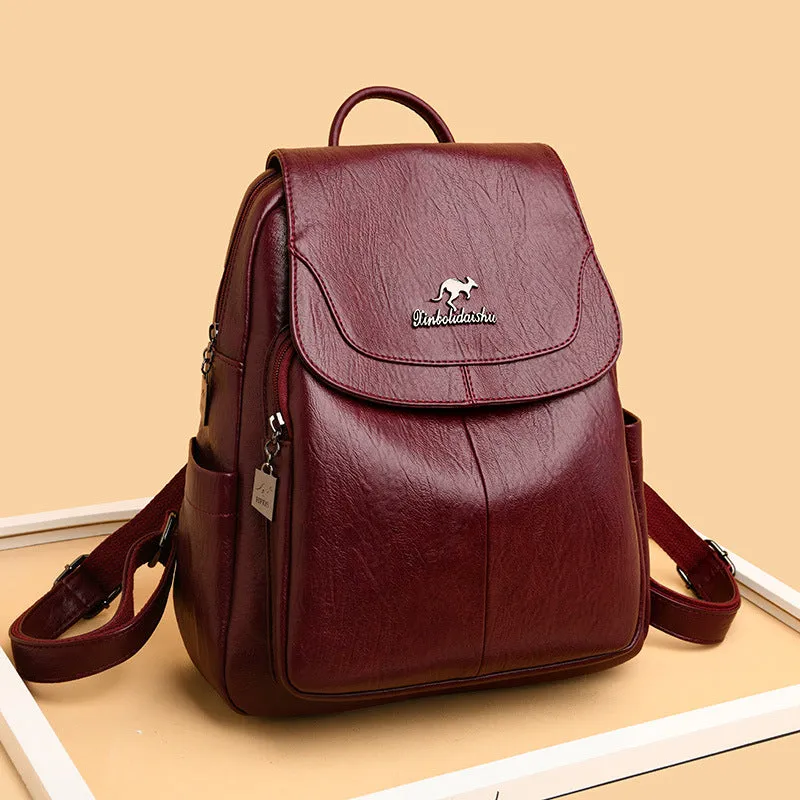Female Versatile Large Capacity Soft Leather Bags