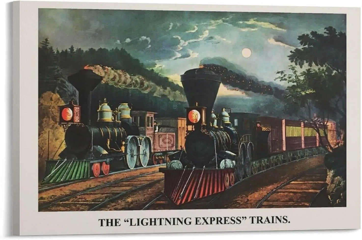 FKDSAN Lightning Express American Retro Art Poster Canvas Painting Posters And Prints Wall Art Pictures for Living Room Bedroom Decor 08x12inch(20x30cm) Frame-style