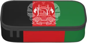 Flag Of Afghanistan Print Simple Design Large Capacity Pencil Case Multi Functional Easy Storage Bag