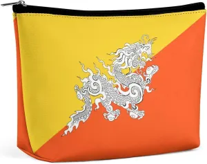 Flag of Bhutan Portable Travel Storage Cosmetic Bag,large Capacity Wash Bag One Size