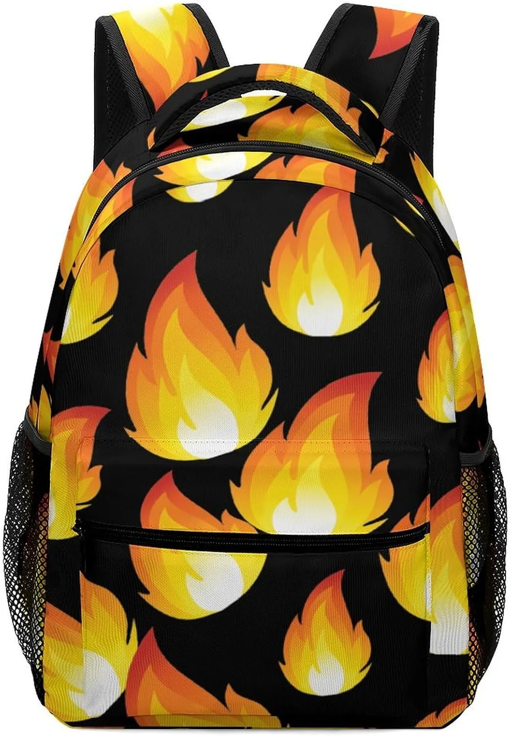 Flaming Fire Travel Backpack Simple Daypack Waterproof Hiking Picnic Laptop Gym Bag