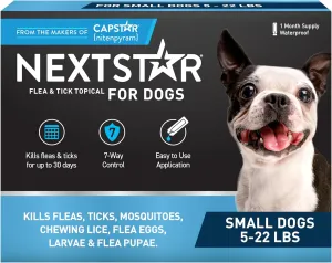 Flea and Tick Prevention for Dogs, Repellent, and Control, Fast Acting Waterproof Topical Drops for Small Dogs, 1 Month Dose