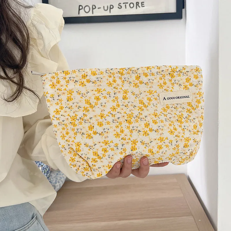 Floral Makeup Large Capacity Portable Storage Bags