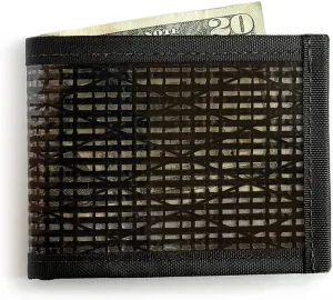 Flowfold Recycled Sailcloth Wallets - Vanguard Bifold Wallet, Front Pocket Wallet, Slim Minimalist Wallets Made in USA (Black Sailcloth)
