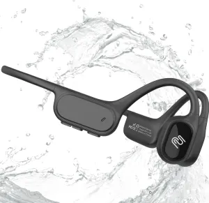 FlowMotion Versa Open-Ear Swimming Headphones Bluetooth Bone Conduction Headphones, 32GB MP3 Player, IP68 Waterproof, Secure Fit for Workouts, Running, Swimming, Cycling, Gym, Built-in Microphone