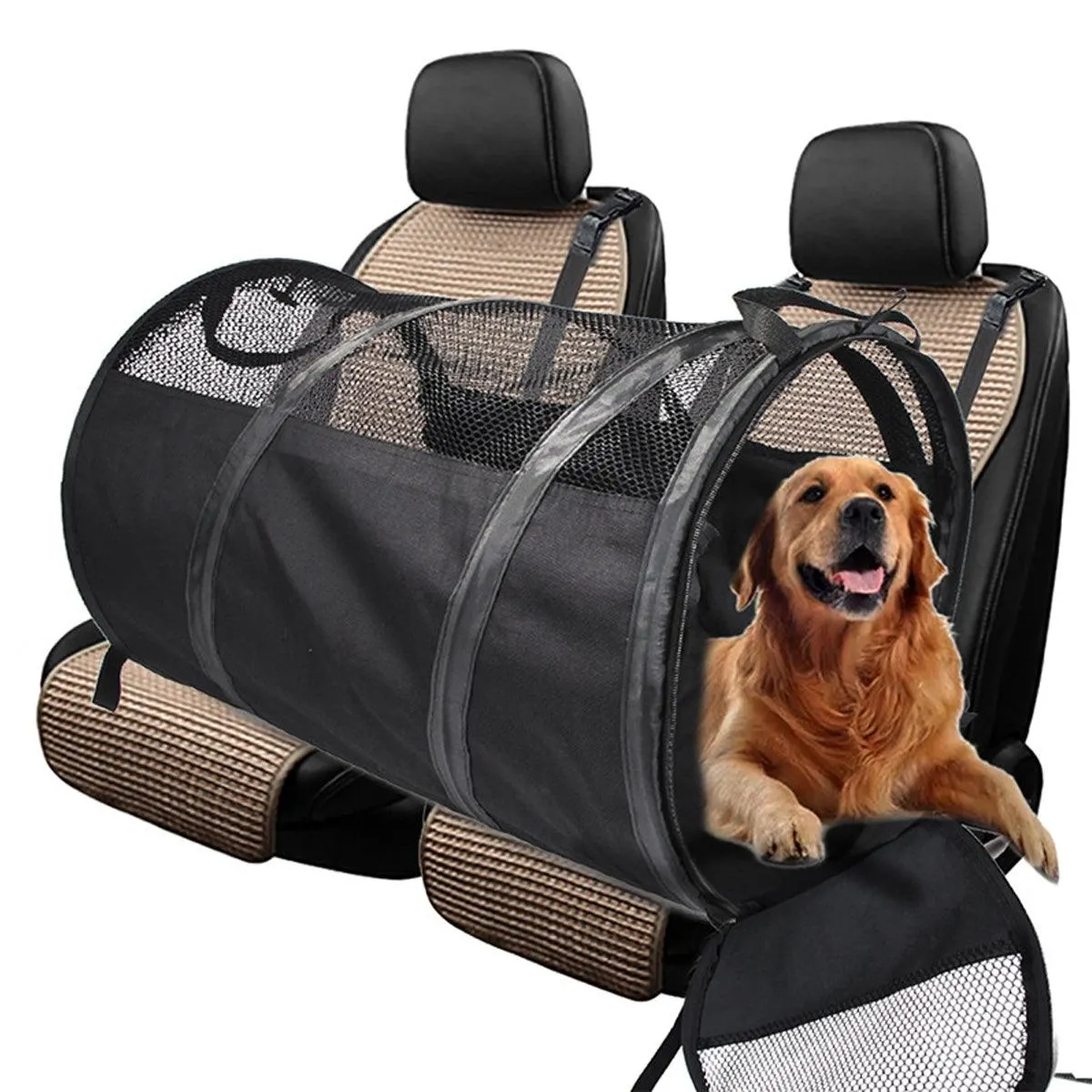 Foldable Pet Car Carrier Bag Breathable Travel Tent Portable Safety Kennel