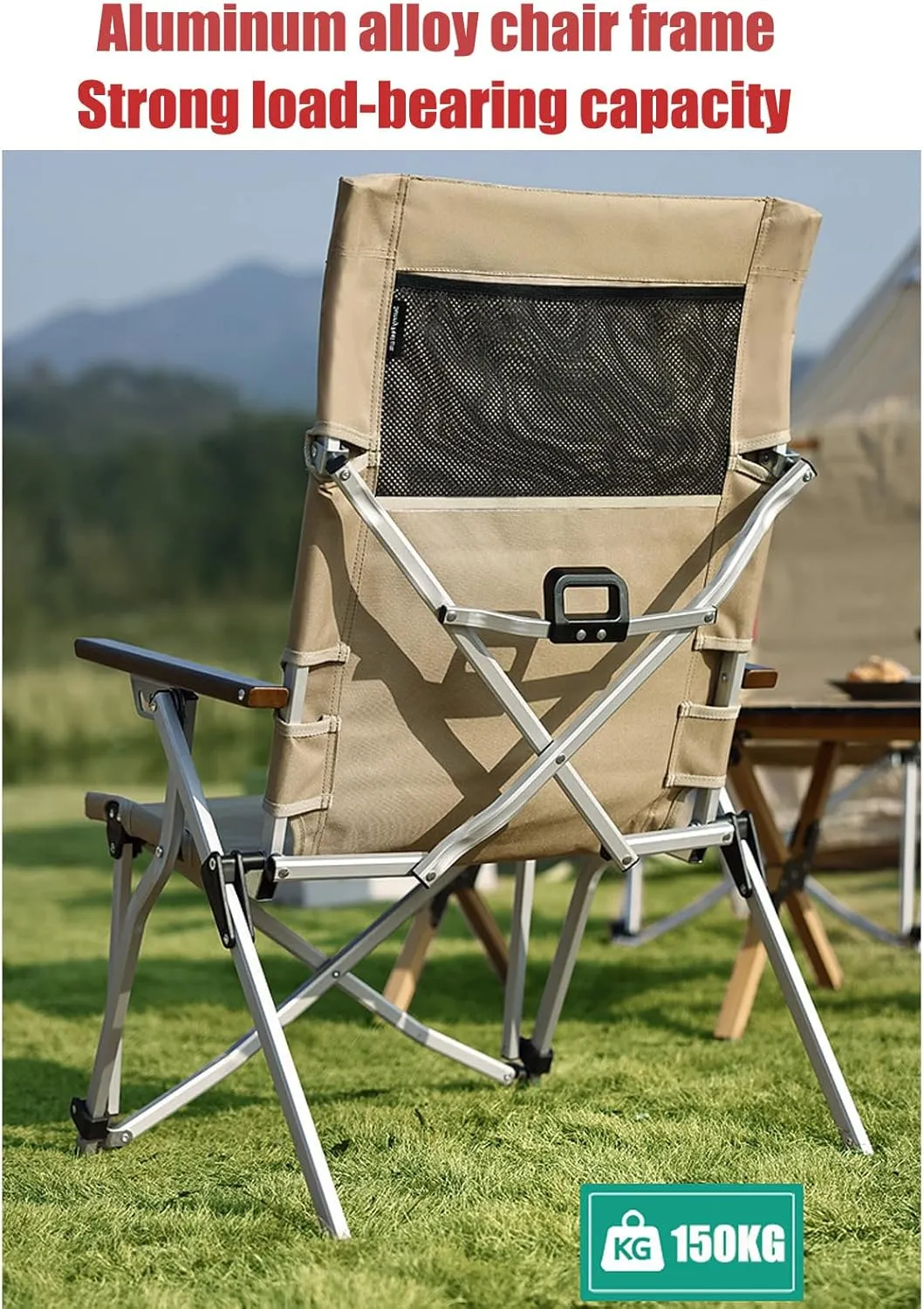 Folding Chair Portable - Portable Camping Chairg, Four Angle Adjustment of Backrest, Made of Aluminum Alloy Material, Large Capacity Mesh BaSuitable for Outdoor Activities