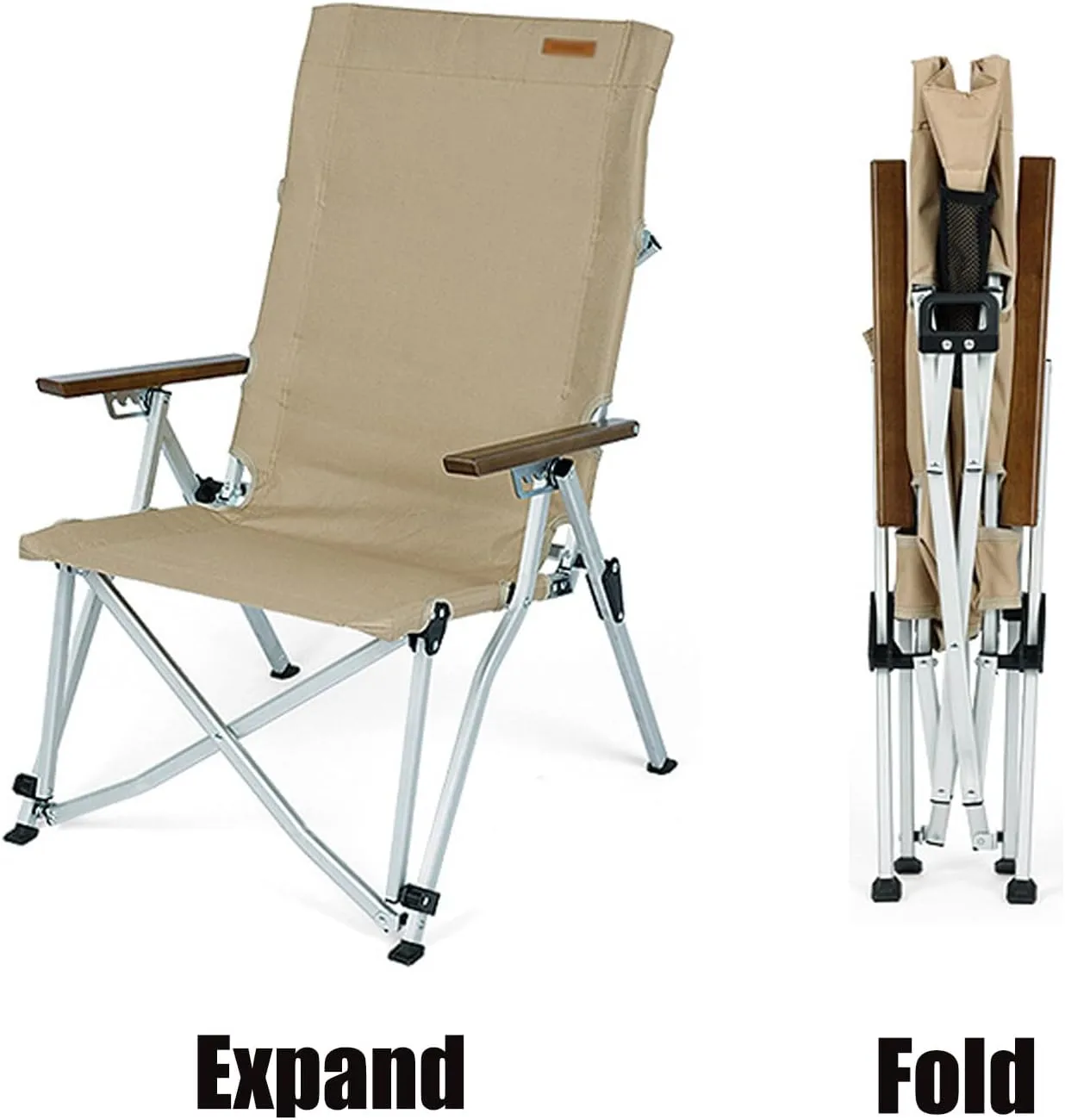 Folding Chair Portable - Portable Camping Chairg, Four Angle Adjustment of Backrest, Made of Aluminum Alloy Material, Large Capacity Mesh BaSuitable for Outdoor Activities
