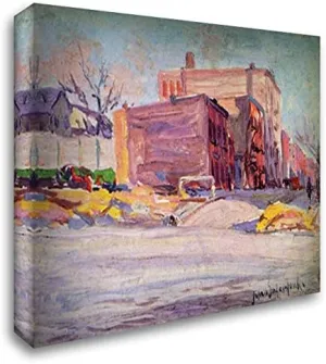 Foot of 52Nd Street at Hudson Park 24x20 Gallery Wrapped Stretched Canvas Art by Robert Julian Onderdonk