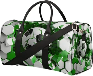 Football Balls Travel Duffel Bag for Women Men Waterproof Foldable Overnight Weekender Bag Large Capacity Sports Gym Bag