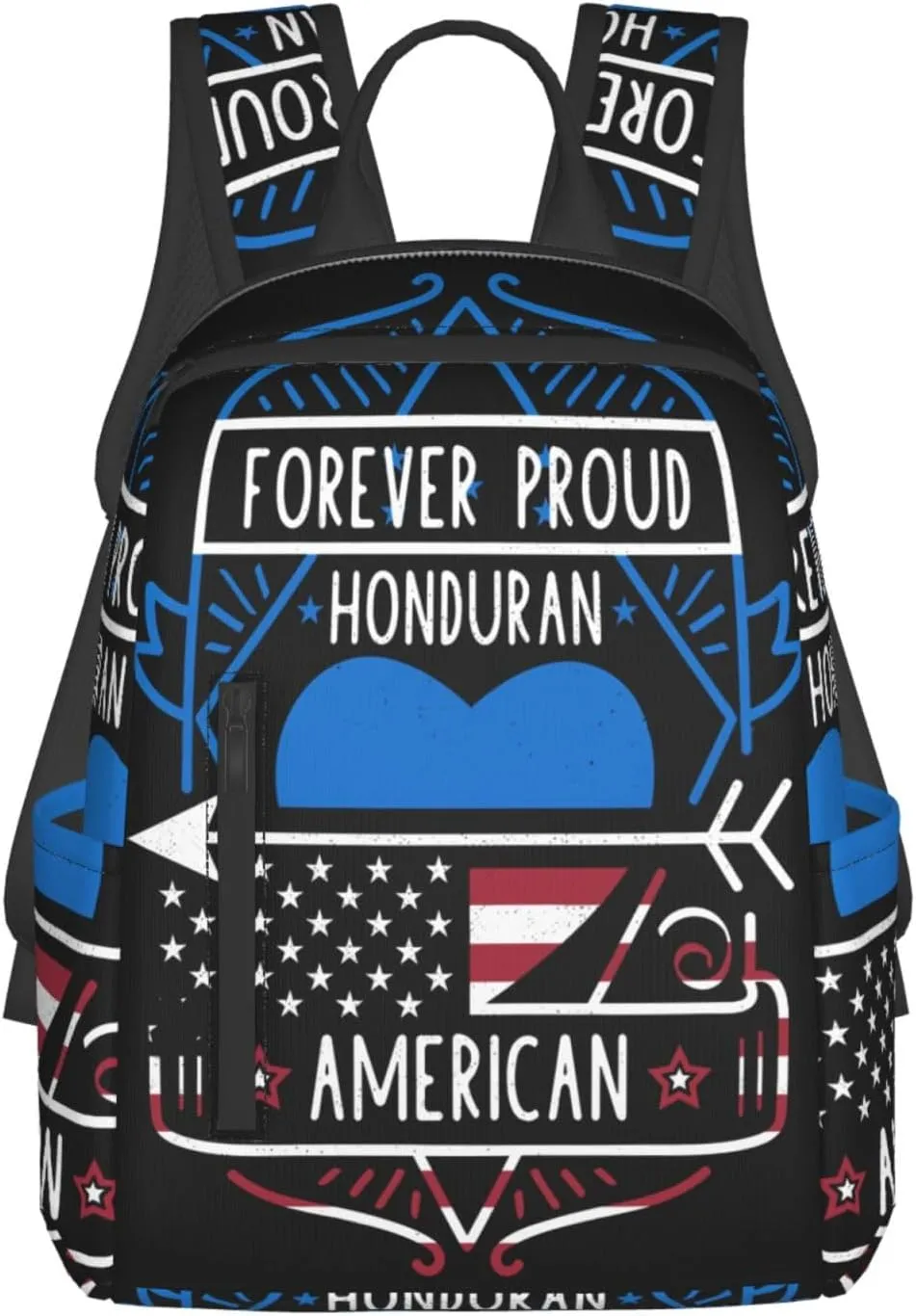 Forever Proud Honduran American Flag Casual Backpacks Large Capacity Laptop Backpack Sports Fitness Rucksack Travel Carry-On Daypack Work Bag for Outdoor Camping