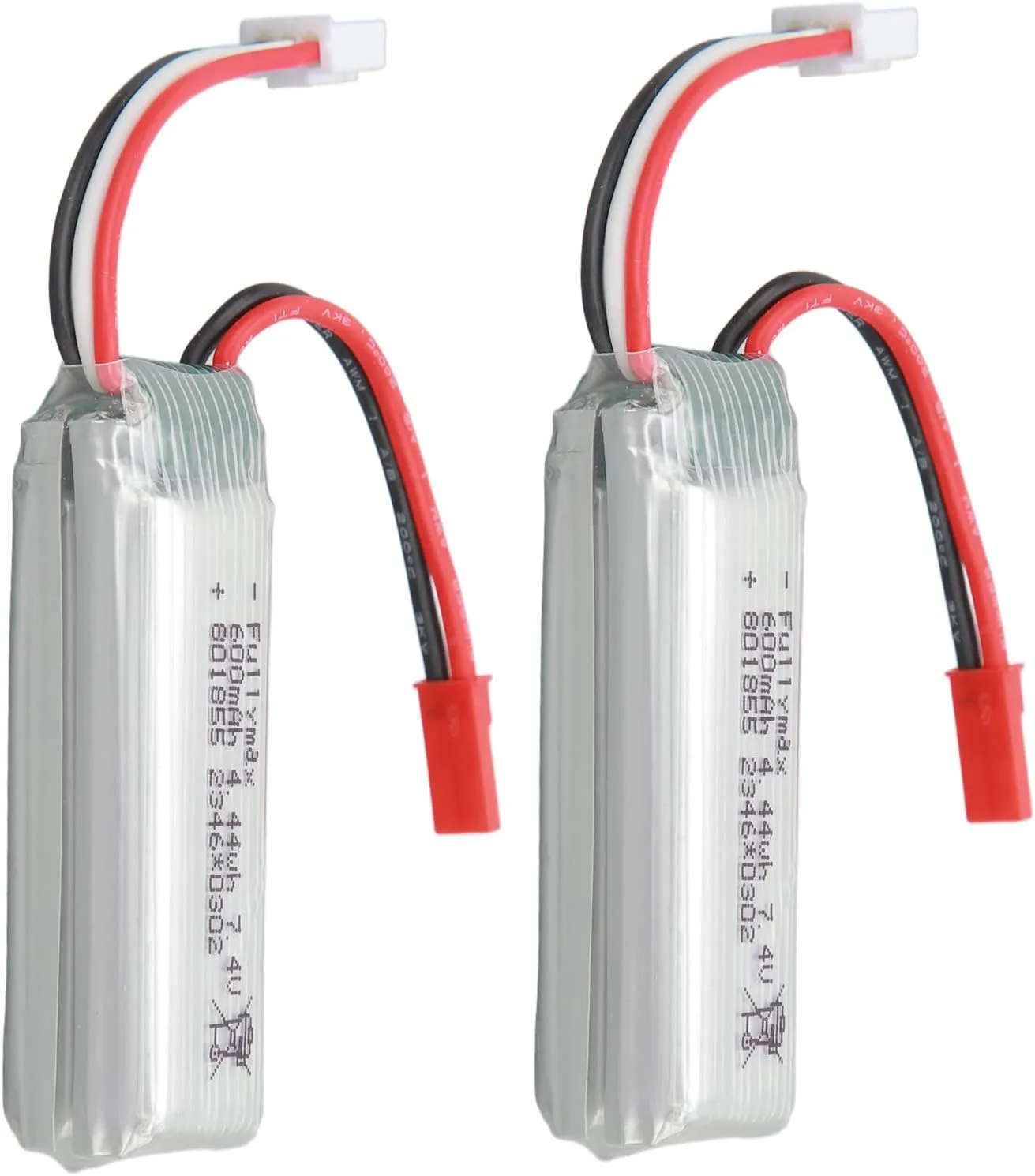 FOSA 2PCS RC Airplane Replacement Batteries, 7.4v 600mah RC Helicopter Battery for XK Remote Control Aircraft