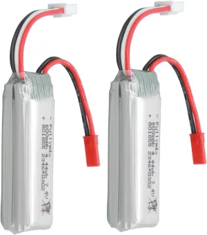FOSA 2PCS RC Airplane Replacement Batteries, 7.4v 600mah RC Helicopter Battery for XK Remote Control Aircraft
