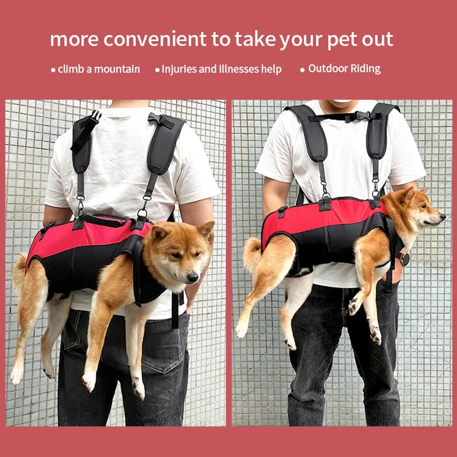 Four Legged Pet Travel Bag with Breathable Oxford Fabric Adjustable Shoulder Strap Carrier Bag for Small to Large Breeds