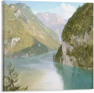Frederic Edwin Church,alpine Lake,art Prints,Vintage Art,canvas Wall Art,famous Art Prints, Poster Decorative Painting Canvas Wall Art Living Room Posters Bedroom Painting 16x16inch(40x40cm)