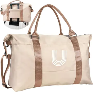 Friend Gifts, Initial Travel Duffel Bag, Gym Bag, Duffel Bag,Personalized Weekender Bag，Overnight Bag Friend Wedding Girlfriend Birthday Gifts for Women Gifts for Teen Girls (Letter U)