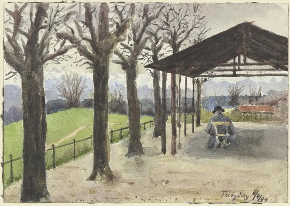 Fritz Hauck 24x18 Gallery Wrapped Canvas Museum Art Print Titled: View from Tutzing (1899)