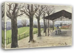 Fritz Hauck 24x18 Gallery Wrapped Canvas Museum Art Print Titled: View from Tutzing (1899)