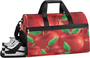 Fruits Apples Theme Gym Bag for Women Duffle with Shoes Compartment Men Weekender Duffel Bags for Travel Sports Swimming Overnight Dance