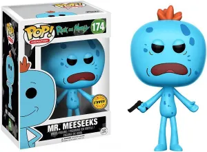 Funko Mr. Meeseeks (Chase Edition): Rick & Morty x POP! Animation Vinyl Figure & 1 POP! Compatible PET Plastic Graphical Protector Bundle [#174 / 12441 - B]
